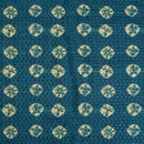Teal Blue Colour Digital Print Schiffli Cut Work Poly Tussar Feel Fabric