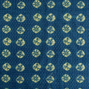 Blue Colour Digital Print Schiffli Embroidered Poly Tussar Feel Fabric