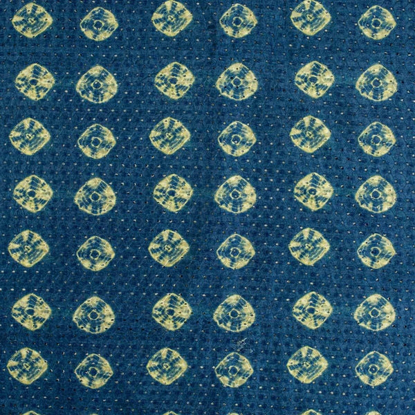 Blue Colour Digital Print Schiffli Embroidered Poly Tussar Feel Fabric