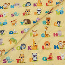 Pale Yellow Color Digital Quirky Prints Cotton Poplin Fabric