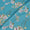 Aqua Sky Color Digital Floral Prints Cotton Poplin Fabric