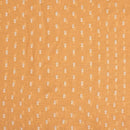 Apricot Orange Colour Machine Work Small Floral Butti Cotton Linen Fabric