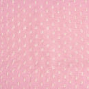 Petal Pink Colour Machine Work Small Floral Butti Cotton Linen Fabric