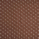 Brown Colour Machine Work Small Floral Butti Cotton Linen Fabric