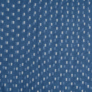 Blue Horizon Colour Machine Work Small Floral Butti Cotton Linen Fabric