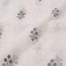 Dyeable  Thread Embroidered Poly Chanderi Fabric 