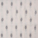 Dyeable  Thread Embroidered Poly Chanderi Fabric 