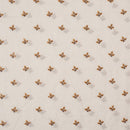 Off White Color Thread Embroidered  Cotton Fabric Cut Of 0.70 Meter