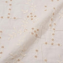 Dyeable Off White Colour Thread Embroidered Cotton Fabric