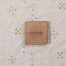 Dyeable Off White Colour Thread Embroidered Cotton Fabric