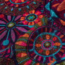 Purple Colour Multi Thread Work Embroidered Georgette Fabric