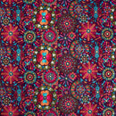 Purple Colour Multi Thread Work Embroidered Georgette Fabric