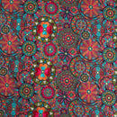 Grey Colour Multi Thread Work Embroidered Georgette Fabric
