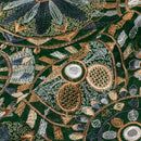 Green Colour Thread Work Embroidered Georgette Fabric