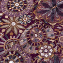 Purple Colour Thread Work Embroidered Georgette Fabric