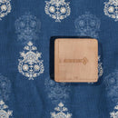Blue Horizon Colour Machine Thread and sequins Embroidered Cotton Linen Fabric