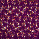 Purple Colour Tikki and Thread Work Embroidered Georgette Fabric