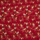 Red Colour Tikki and Thread Work Embroidered Georgette Fabric