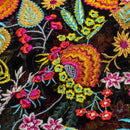 Black Colour Multi Thread  Embroidered [Area 40 inches]Georgette Fabric