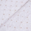 Dyeable Lakhnavi Embroidered Viscose Georgette Fabric