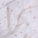Dyeable Lakhnavi Embroidered Viscose Georgette Fabric