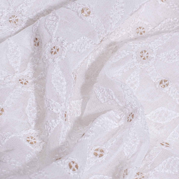 Dyeable Lakhnavi Embroidered Viscose Georgette Fabric