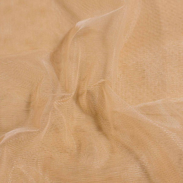 Apricot Cream Colour Dyed Mono Net Fabric 48 inch Width