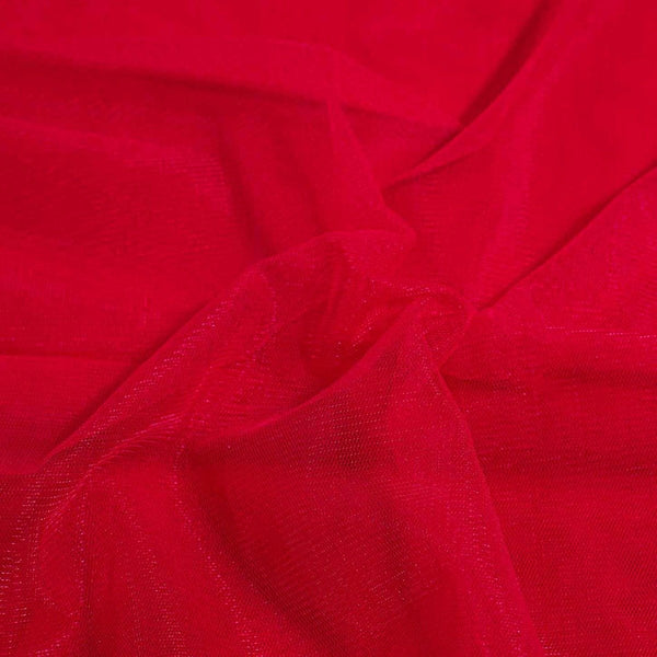Poppy Red Colour Dyed Mono Net Fabric 48 inch Width