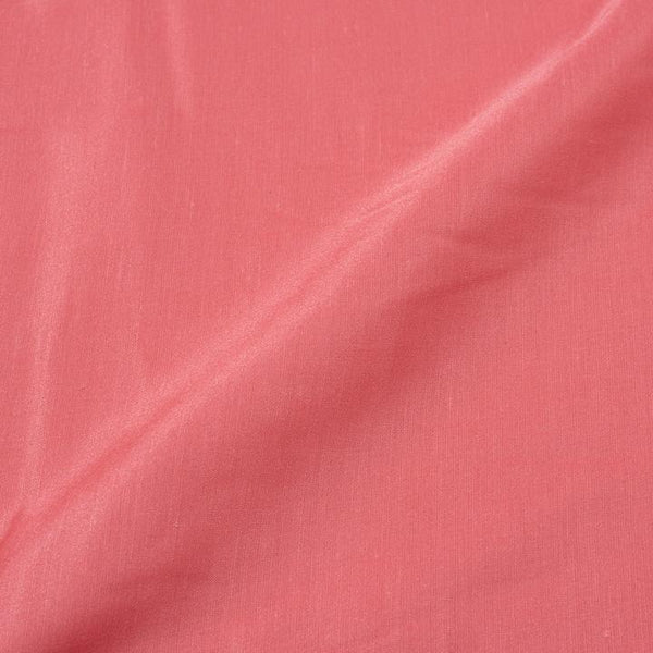 Carrot Pink Colour Poly Linen Satin Fabric