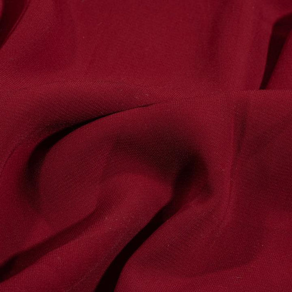 Maroon Colour Rayon Feel Flowy Polyester Fabric