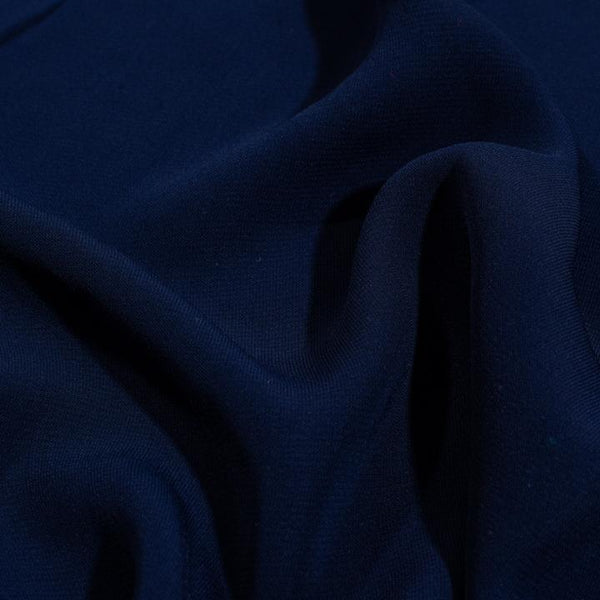 Navy Blue Colour Rayon Feel Flowy Polyester Fabric
