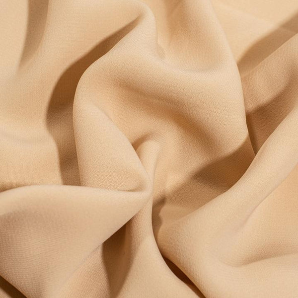 Beige Colour Rayon Feel Flowy Polyester Fabric