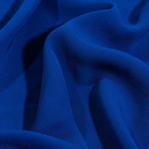 Royal Blue Colour Rayon Feel Flowy Polyester Fabric