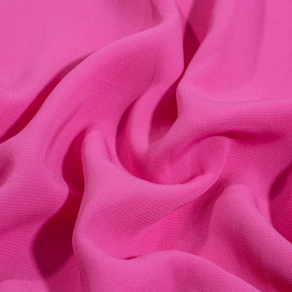 Candy Pink Colour Rayon Feel Flowy Polyester Fabric