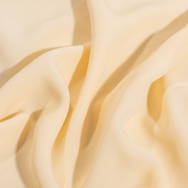 Cream Colour Rayon Feel Flowy Polyester Fabric