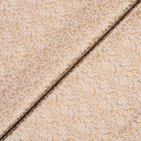 Gold Alfi Jaal Chanderi Fabric