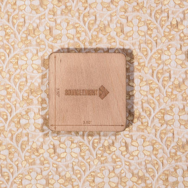 Gold Alfi Jaal Chanderi Fabric