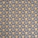 Grey Colour Gold Alfi Jaal Chanderi Silk Feel Banarasi Brocade Fabric 