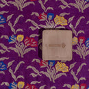 Deep Purple  Colour Gold Floral  Katan Silk Feel Banarasi Brocade Fabric 