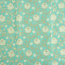 Pistachio Colour Gold Floral Jaal Design Chanderi Silk Feel Banarasi Brocade Fabric 
