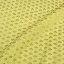 Pistachio Colour Gold Floral Butti Jacquard Art Silk Fabric 