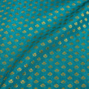 Rama Blue Colour Gold Floral Butti Jacquard Art Silk Fabric 
