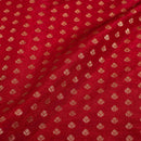 Red Colour Gold Floral Butti Jacquard Art Silk Fabric 