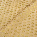 Beige Colour Gold Floral Butti Jacquard Art Silk Fabric 