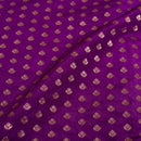 Purple Colour Gold Floral Butti Jacquard Art Silk Fabric 