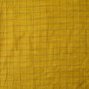 Lime Green Colour Rib Checks Artificial Raw Silk Fabric