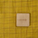 Lime Green Colour Rib Checks Artificial Raw Silk Fabric