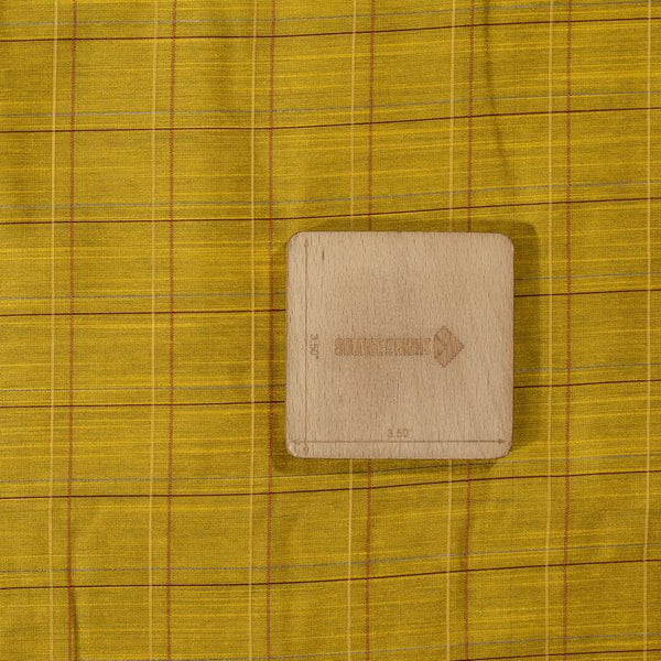Lime Green Colour Rib Checks Artificial Raw Silk Fabric