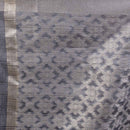 Grey Colour Silver Zari Chanderi Feel Dupatta