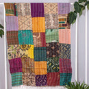 Multi Colour Kantha work Applique Cotton Fabric Dupatta